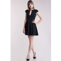 Black Evening Party Women&#39;s Casual Short Sleeve Lace Mesh Back Flare Min... - $34.27 CAD