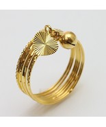 18k gold 7 days ring with bell/ heart  ( size 6 )  - £326.52 GBP
