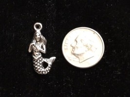 Mermaid Detailed antique silver Charm Pendant - £9.09 GBP