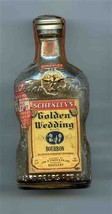 Schenley&#39;s Golden Wedding Bourbon Whiskey Miniature Carnival Glass Bottl... - $37.62