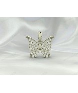 Butterfly Diamond Stone 925 Sterling Silver Handmade Unique Pendant Neck... - $80.13 CAD