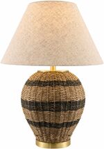 Irtyshskiy Traditional Rattan Table Lamp With Linen Shade - €129,55 EUR