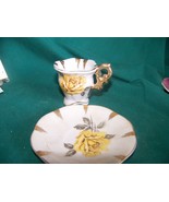 Yellow Rose mini tea cup and saucer Import Enesco Japan - £7.99 GBP