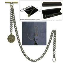 Albert Chain Bronze Pocket Watch Chain for Men with Warrior Medal Fob T Bar AC92 - £9.96 GBP+