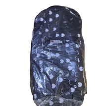 Universal Baby Stroller Organizer Black Background White Hearts Zips NIP - £14.34 GBP