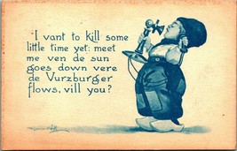 Dutch Comic Blue Boy on Telephone I Vant to Kill Some Little TIme 1912 P... - £3.07 GBP