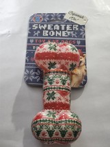 New Squeak Me! Christmas Holiday Dog Gift Bone Toy- Rubber Sweater Bone - $8.89