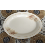 Vintage 1980s Noritake Devotion Ivory China 14&quot; Soft Taupe Roses Oval Pl... - $51.74 CAD