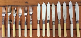 Mixed Lot Vtg Antique Sheffiled Flatware Silverplate Forks Fancy Butter Knives - £98.45 GBP