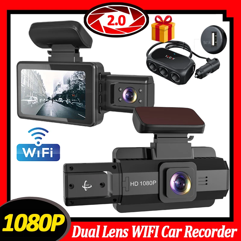 1080P Dash Cam for Cars WIFI APP Car DVR 2Lens Camera Video Recorder Rear View - £33.37 GBP+