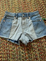 Girl&#39;s Gap High Rise, Patchwork, Denim Shortie Shorts Size 8, 10,12, 14,... - £12.72 GBP