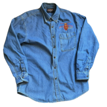 Vintage Iron Horse Saloon Bike Week Denim Jean Button Down Shirt Embroid... - $45.00