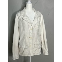 Vintage Z Cavaricci Womens Jacket Corduroy Blazer Sz L Off White Y@ - $32.99