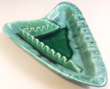 Vtg MCM Ceramic ATOMIC MODERN ASHTRAY Emerald/ Sea Foam Green Splatter B... - $69.99