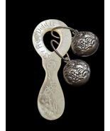 Hey Diddle Diddle Repoussé Baby Rattle Teething Ring Sterling Silver MOP... - $326.65