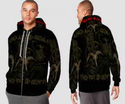 Baphomet Satanic Goat  Mens Graphic Zipper Hooded Hoodie - £27.31 GBP+