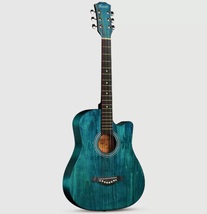 Guitar 41 inches Acoustic Acoustic Guitar green stringed instrument - £303.51 GBP