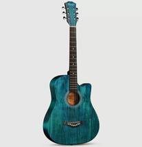 Guitar 41 inches Acoustic Acoustic Guitar green stringed instrument - £290.03 GBP