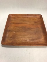 Vintage  KAMARI wood tray serving  dining 12 by 12 inch square vanity kitchen - £43.39 GBP