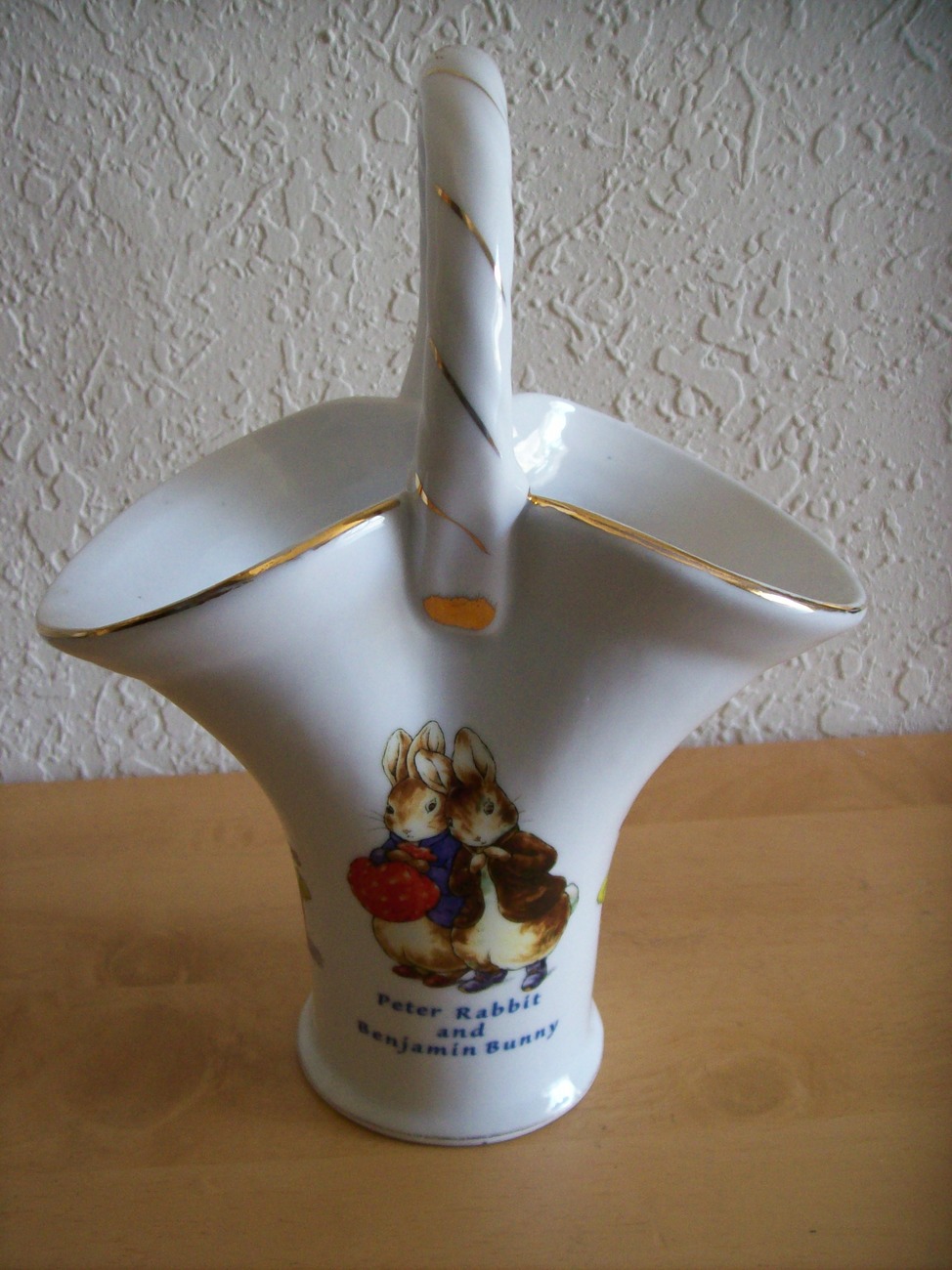 Beatrix Potter “Peter Rabbit and Benjamin Bunny” Porcelain Handled Vase - $40.00
