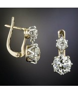 New 18k Yellow Gold Cubic Zirconia Women Stud Drop Earrings Wedding Jewe... - $12.60