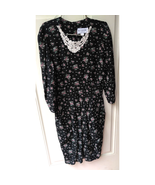 Vintage R J Stevens Carol Escritor Womens Size 4 P Black Pink Floral Dre... - $31.07 CAD