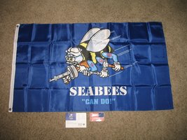 3x5 Blue Seabees Can Do 210D Nylon Flag 3ft x 5ft Banner With Decal PREM... - $24.88