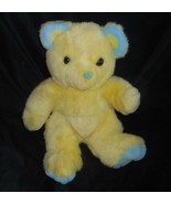 14&quot; VINTAGE 1992 CUDDLE WIT MUSICAL YELLOW BLUE TEDDY BEAR STUFFED ANIMA... - £52.52 GBP