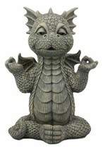 Whimsical Inner Peace Garden Yoga Asana Meditating Dragon Statue Decor Figurine - £36.18 GBP