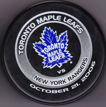New York Rangers 2006 Toronto Maple Leafs NHL Puck Purolator Oct. 21, 20... - $24.70