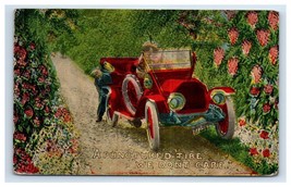 A Punctured Tire We Don&#39;t Care Antique Automobile Postcard - £11.84 GBP