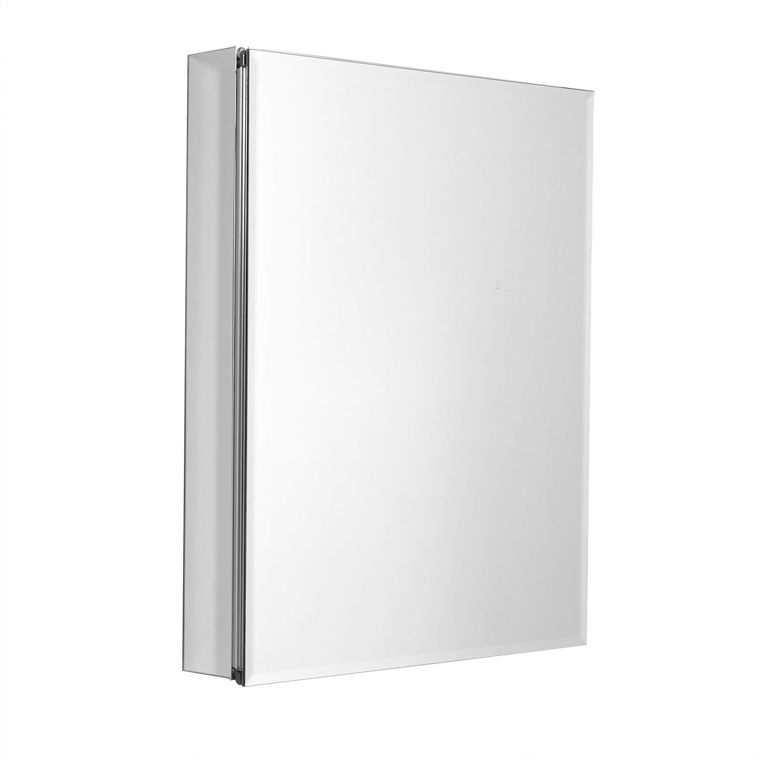 Zenna Home Aluminum Designer Series by Zenith Beveled Mirror Medicine Cabinet, 2