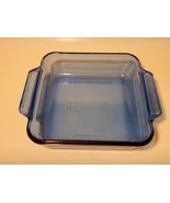 ANCHOR HOCKING BLUE GLASS 8 X 8 in / 20 X 20 cm  SQUARE 2 QT CASSEROLE DISH - £11.54 GBP