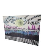 Hand Painted Art Artwork Painting Abstract Music Symbols Notes Musical 1... - £15.52 GBP