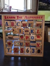 Learn the Alphabet Folding Educational Flip Toy Wood  Vintage - $19.95