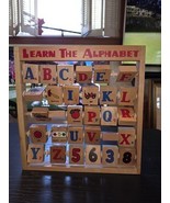 Learn the Alphabet Folding Educational Flip Toy Wood  Vintage - $365.85 MXN