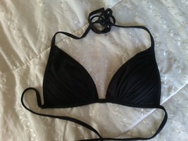 pretty black pleated pushup bikini top bra size XS  usa 2-4   uk 6-8  eu... - $5.86