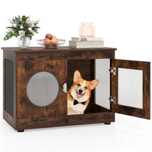 Indoor Wooden Dog Crate Furniture with Tabletop, Modern Decorative Dog H... - $145.00
