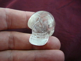 (HH103-i) HUMAN SKULL CLEAR white QUARTZ CRYSTAL I love skulls gemstone ... - $23.36
