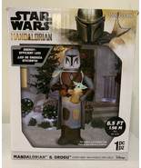 Star Wars Mandalorian &amp; Grogu Light Up Christmas Airblown Inflatable NIB... - $66.93