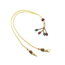 Beautiful Indian Adjustable Necklace Tassel Golden Red Green Beads Whole... - $5.70+