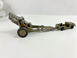 Vintage Tootsie Toy WWII Army Jeep Diecast and Big M1 Cannon combo - $13.80
