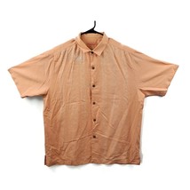 Tommy Bahama Original Fit SS Button Up Shirt 100% Silk Orange Mens Size XL - £19.38 GBP