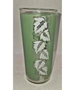 Vintage Frosted Green Tom Collins High Ball Tumbler white grape grapevin... - £5.50 GBP