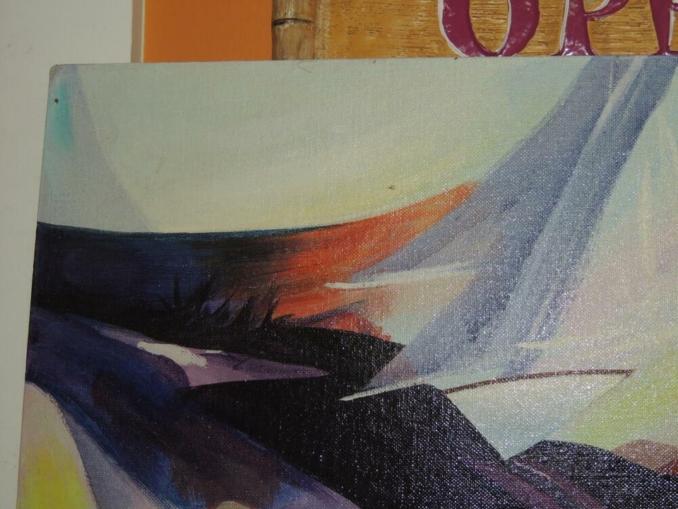 Painting signed 20x16 S Kamen Canvas expressionist Samuel Sam Sailing San Diego Item image 2