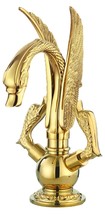 GOLD PVD single hole Double SWAN Knobs bathroom basin swan faucet mixer tap - £298.25 GBP