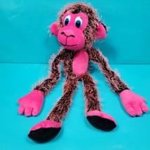 Classic Toy Company Plush Stuffed Animal Monkey Black Hot Pink 16" Blue Eyes  - £18.18 GBP
