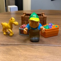 Assorted Lot of Farm Figurine Toys - John Deere Farmer, Horse, Fence - £5.33 GBP