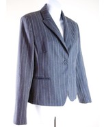 INC Petite Large Jacket 12P Gray Pinstripe Wool Blend Blazer Career - £18.00 GBP