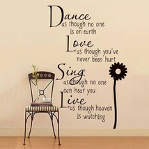 Dance Love Sing Live Wall Quotes Decal Removable Stickers Decor Vinyl Art  - $9.89+